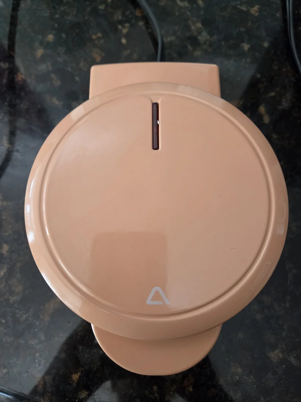 Mini Waffle Maker in Peach - Compact Non-Stick Breakfast Maker